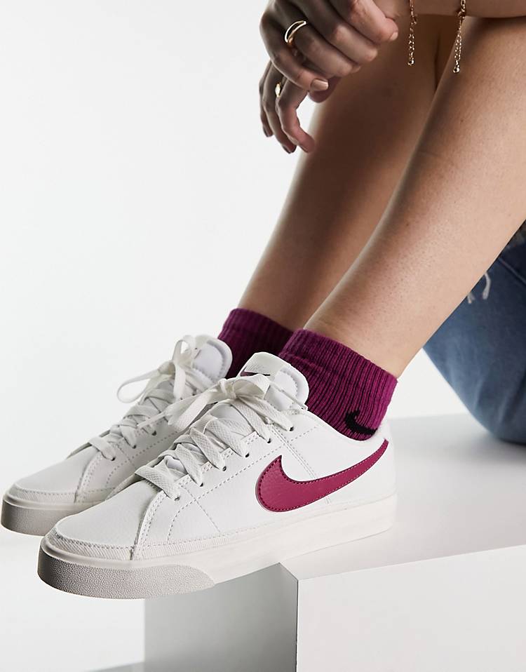 Nike Court Legacy sneakers in white and pink